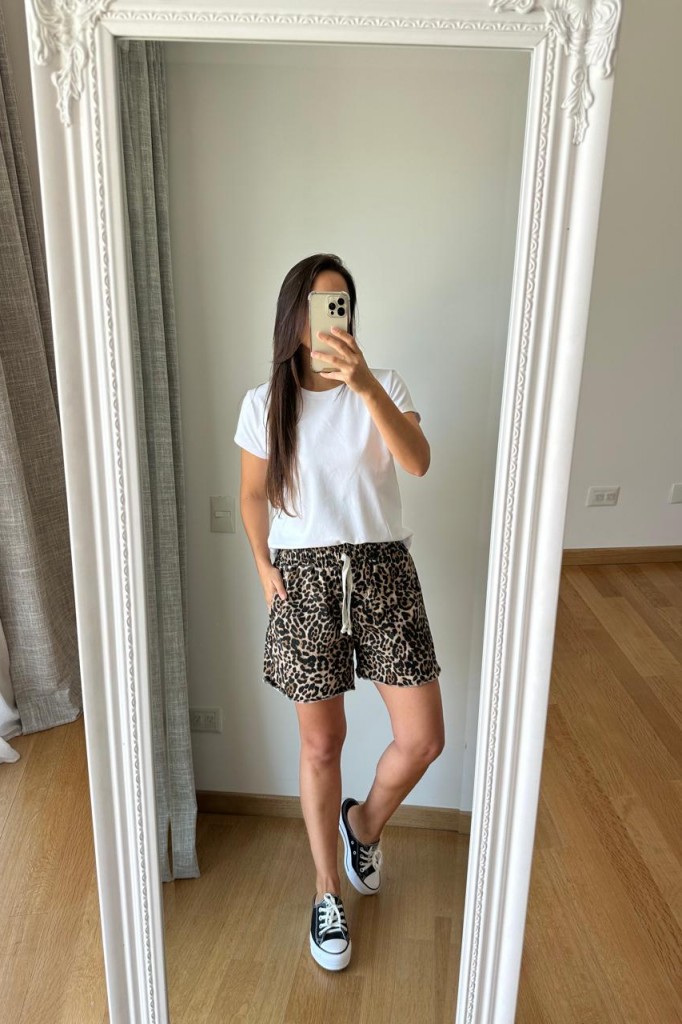 SHORT DE GABARDINA PRINT