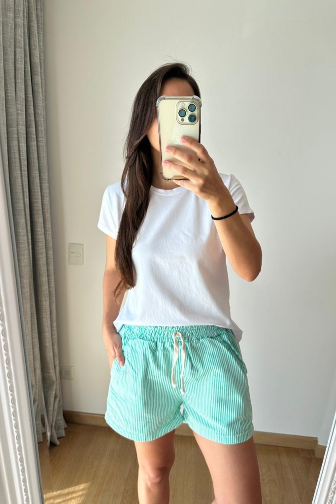 SHORT DE GABARDINA RAYADO